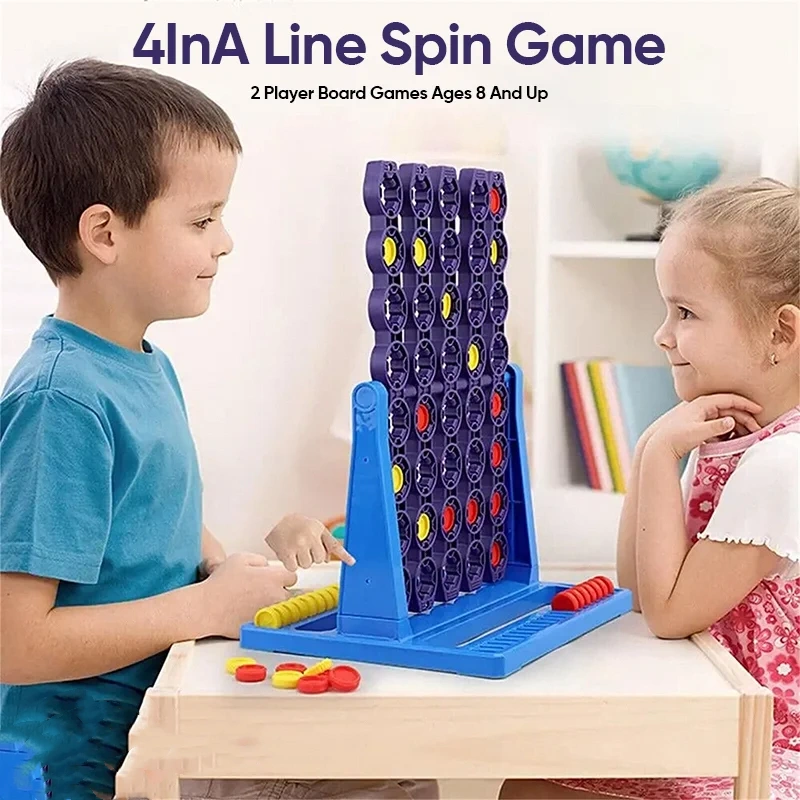 (🔥SUMMER SALE - BUY 2 GET 20% OFF🔥)🕹️🕹️Connect 4 In A Line Board Game Funny Rotating Game Line Up 4 Classic Family Toy