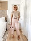 (🔥Last Day Promotion 50% OFF)Tummy Control Twill Cropped Wide Leg Pant-Free Shipping