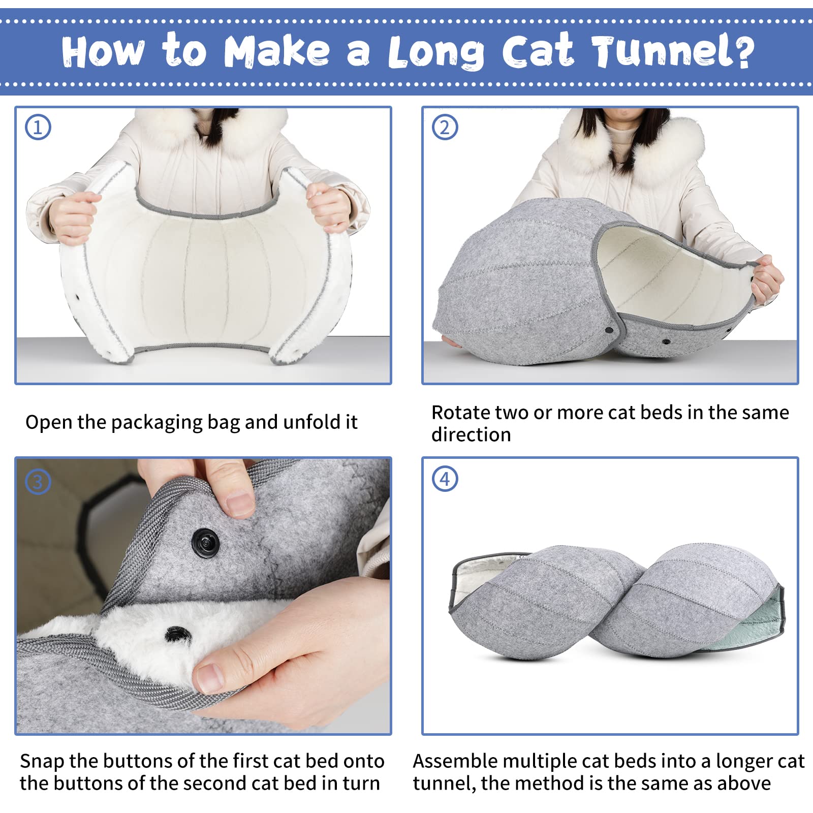 8-in-1 cat tunnel bed