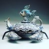 🎁HANDMADE ART CAT TEAPOT-BUY 2 FREE SHIPPING