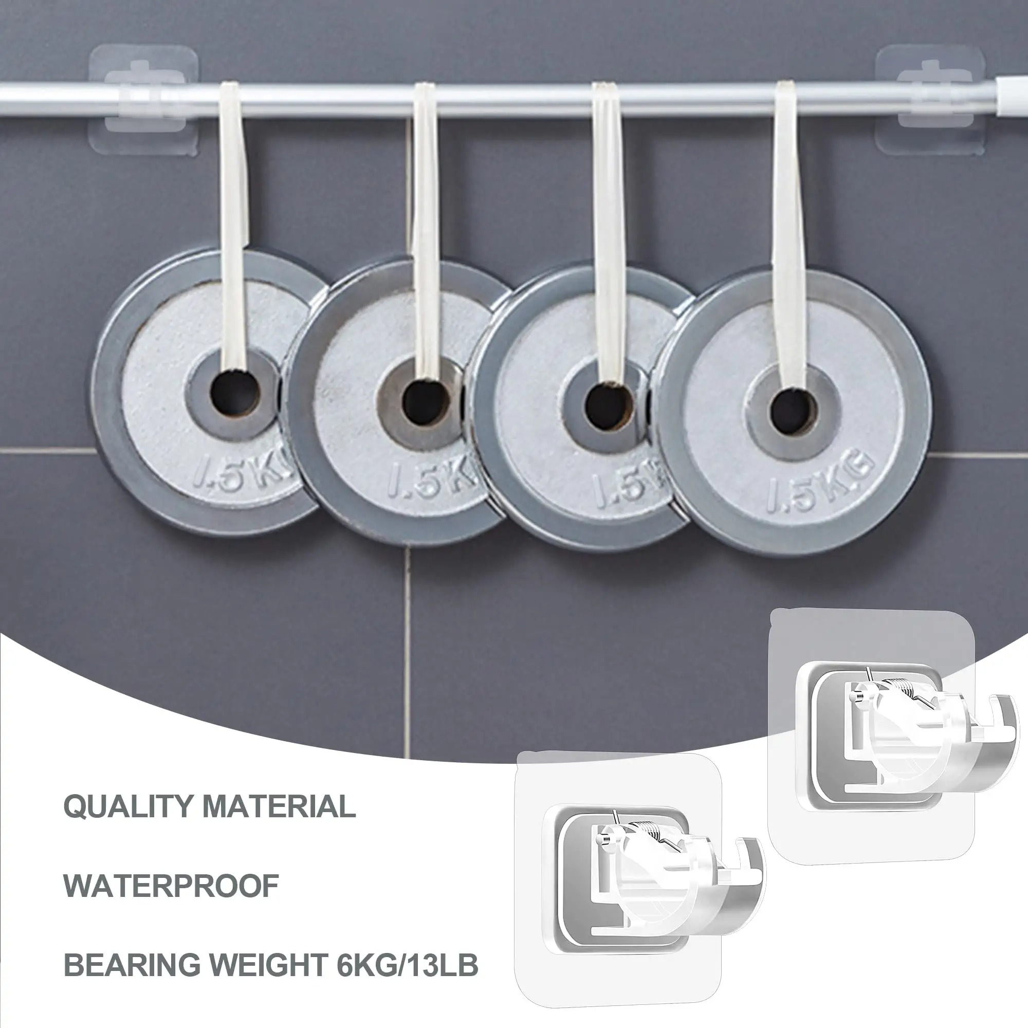(🔥Hot Sale - 49% OFF)Nail-free Adjustable Rod Bracket Holders(Set of 2)-Buy 3 Get 1 Free