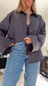 Ladies Lapel Striped Fashion Shirt