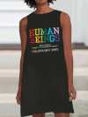 Retro Human Beings 100% Organic Colors May Vary Human Rights Equality Pride Print Sleeveless Dress