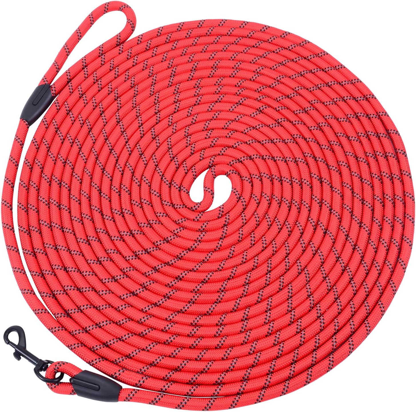 Hi Kiss Dog/Puppy Obedience Recall Training Agility Lead - 15ft 20ft 30ft 50ft 100ft Training Leash - Great for Play, Camping, or Backyard - Black 30ft