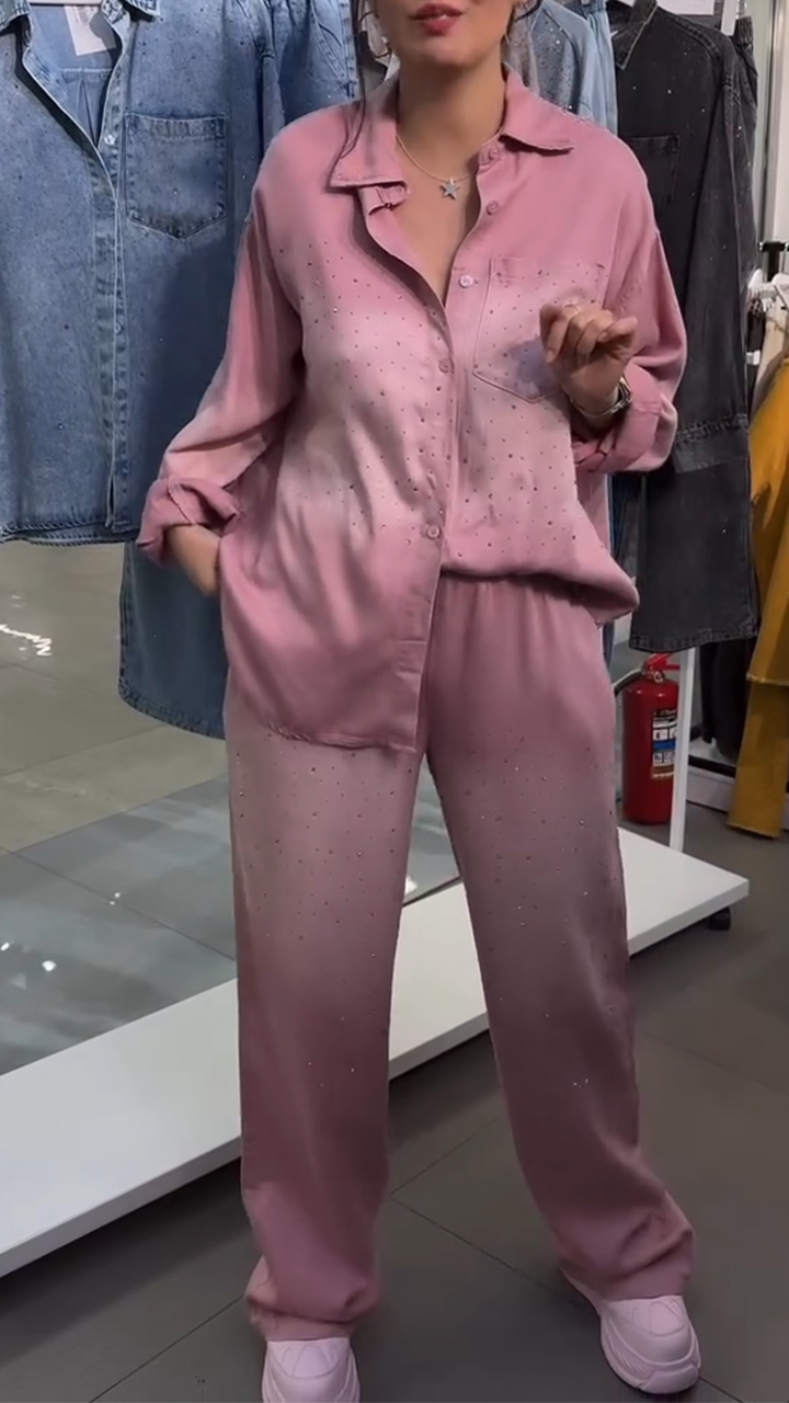 Women's Lapel Rhinestone Casual Suit