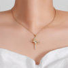 ✝️God Bless You, 👑Handmade 18K Gold Crown Cross Necklace - Women's Gift