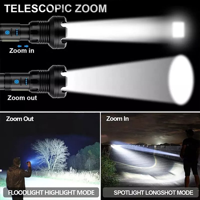 🔥LED wiederaufladbare taktische Laser-Taschenlampe