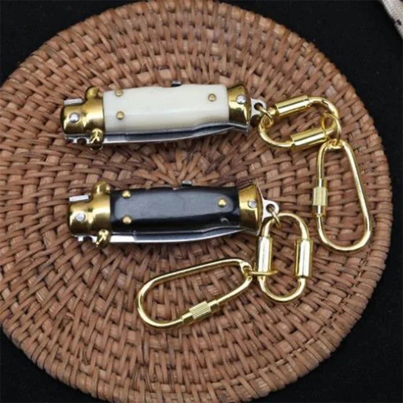 Mini Italian Stiletto Switchblade Knife With Key Chain