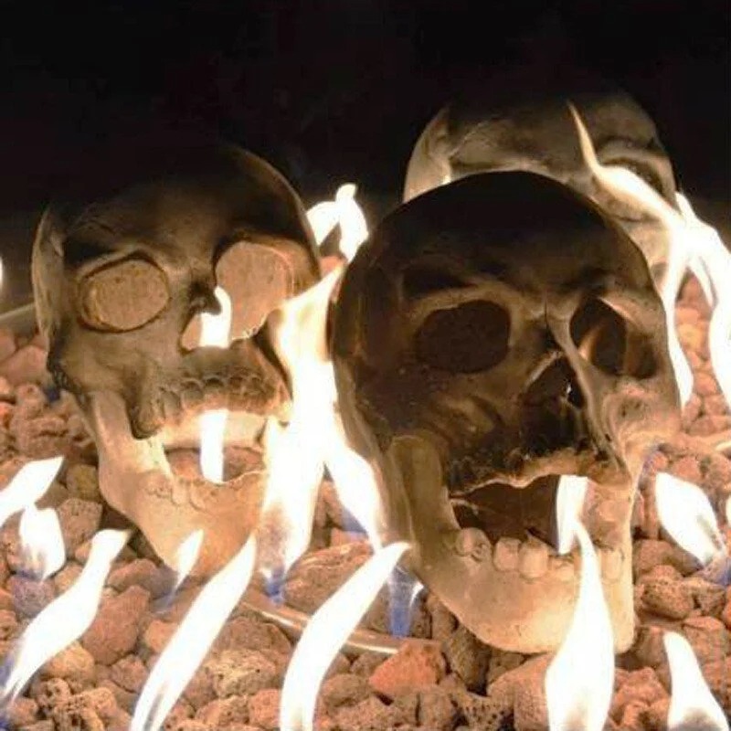 🔥Halloween Pre Sale 70% OFF🔥 Terrifying Human Skull Fire Pit💀