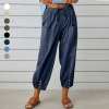 High Waist Button Cropped Pants