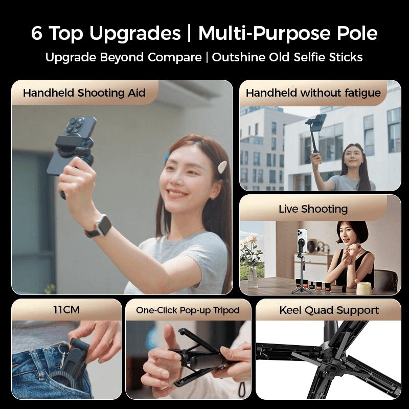 🎁TikTok Last Day Sale - 70% OFF🎉4-in-1 Multifunctional 360° Rotation Magnetic Selfie Stick