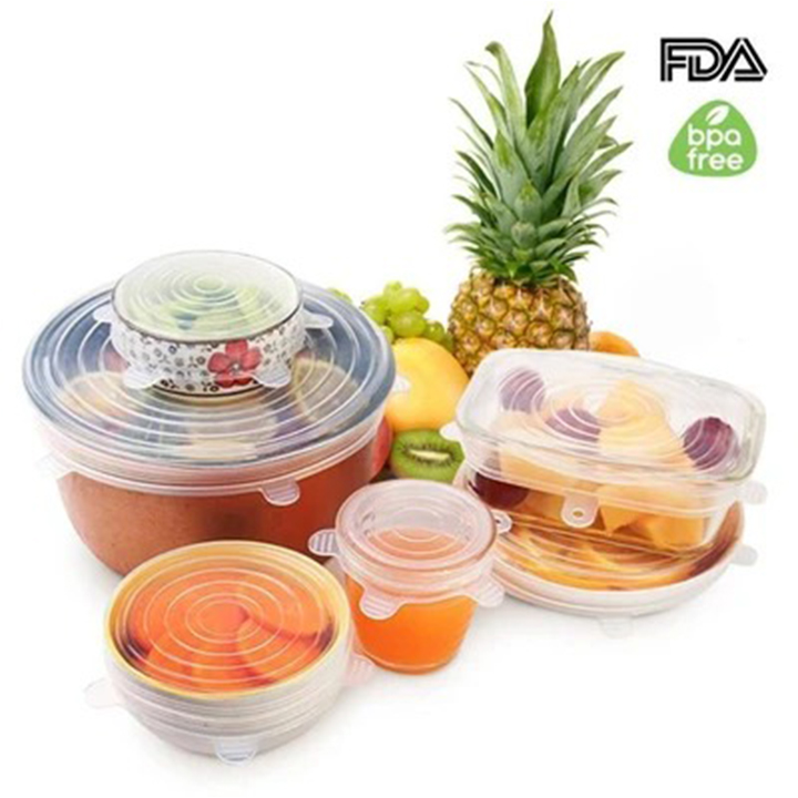 (🎅Early Xmas Sale - Buy 2 Get 1 Free) Reusable Stretch & Seal Silicone Lids, Set of 6