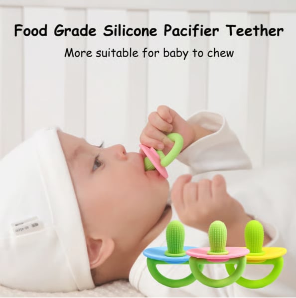 🎄TikTok Christmas Sale -70% OFF✨2Pcs Anti-fingers Soothing Silicone Teething Pacifier