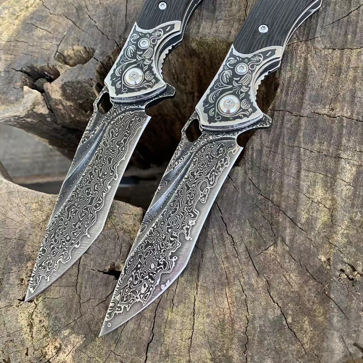 VG10 Black Bear Folding Knife(Max Carter Handmade®)