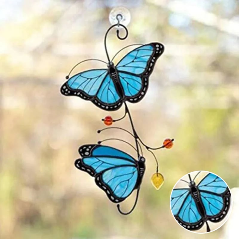 🔥LAST DAY 70% OFF🔥Stained Monarch Butterfly Glass Window Decor