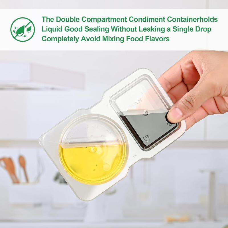 🔥Last Day Promotion 50% OFF🔥Reusable Double Compartment Condiment Container Snack Container