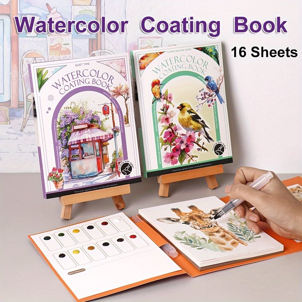 🔥Tri-fold Watercolor Coating Book