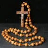 ✝️100% Handmade Jesus Cross Rosary Wooden Necklace(𝐉𝐚𝐜𝐤 𝐌𝐢𝐥𝐥𝐞𝐫 𝐇𝐚𝐧𝐝𝐦𝐚𝐝𝐞®)