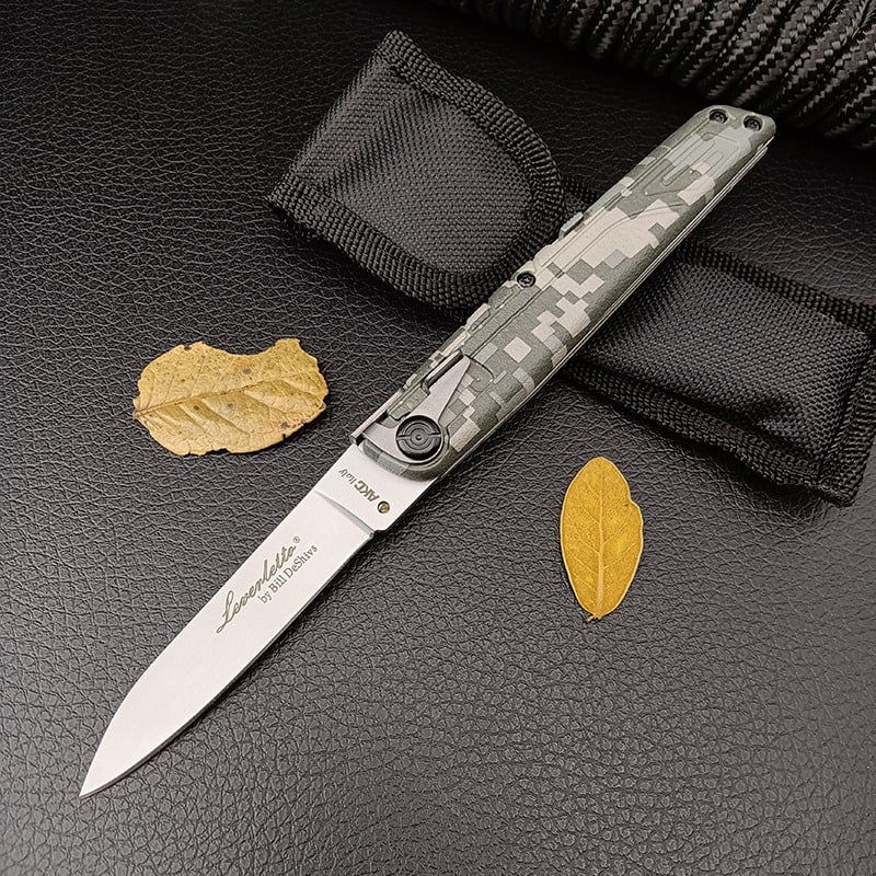 Outdoor high hardness wilderness survival hiking portable folding knife