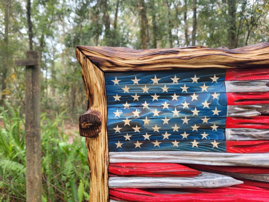 Last Day FlashSale -53% OFF -Wooden AmericanFlag BUY 2 FREE SHIPPING