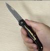 Handmade Damascus ebony handle folding knife