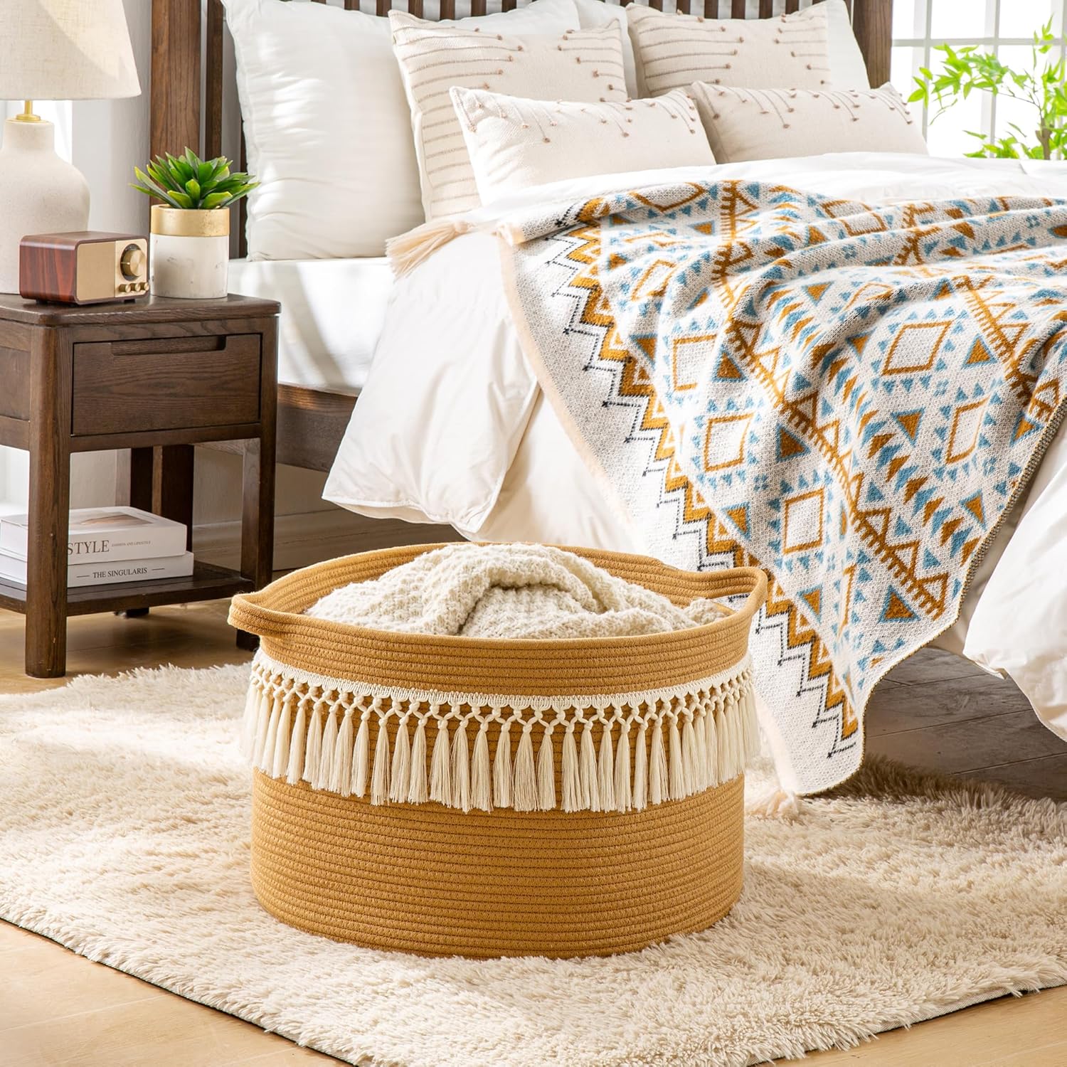 KAKAMAY Large Blanket Basket (20