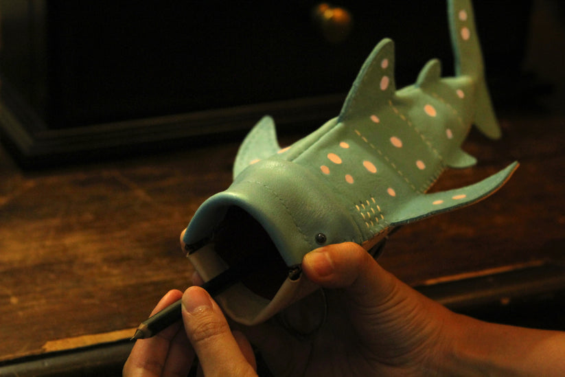 Handmade Leather Whale Shark Case