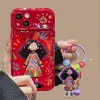 (🔥Last Day Promotion 50% OFF) Creative Graffiti Cute Girl Phone Case with Flip Mirror for iPhone - Buy 2 Free Shipping