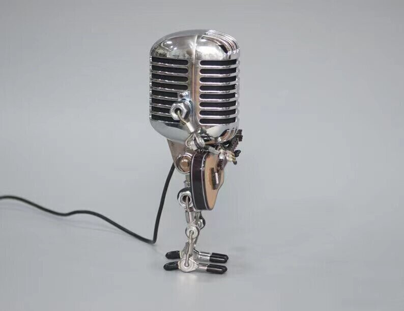 Steampunk Metal Microphone Robot Table Lamp - BUY 2 FREE SHIPPING