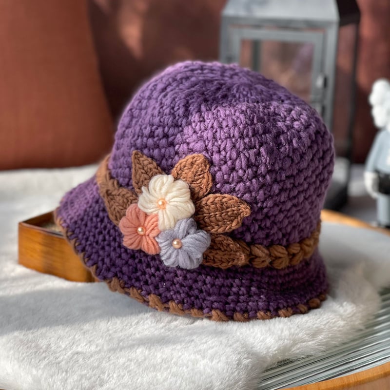 🔥Last day discount-49%Off🔥- Women's  Flowers Knitted Woolen Hat