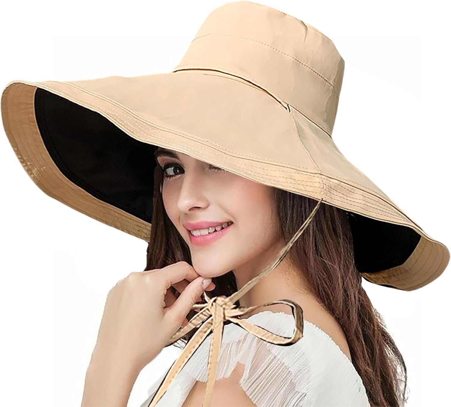 Packable Large Brim Sun Hat for Women - 6.7