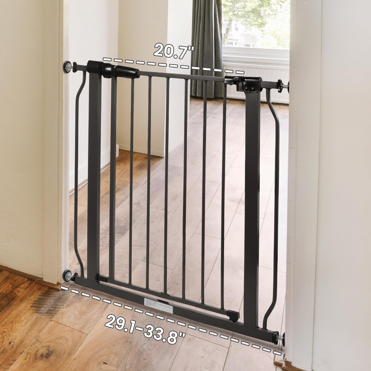 BalanceFrom Easy Walk-Thru Safety Gate for Doorways and Stairways with Auto-Close/Hold-Open Features, 30-Inch Tall, Fits 29.1 - 33.8 Inch Openings, Graphite