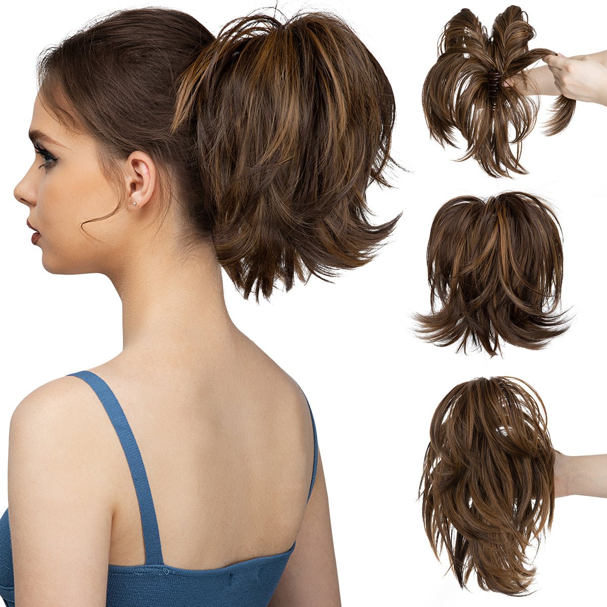 🔥Last Day Promotion 50% OFF💥Synthetic Claw Clip In Ponytail Hair Extensions Diy Hairpiece Hair Bun
