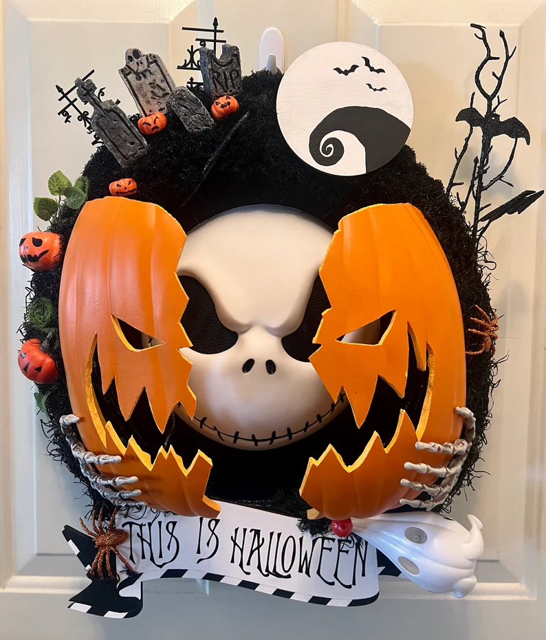 🔥White Jk and Zero Pumpkin Wreath [🔥Early Halloween Promotion SAVE 58%]