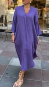 Women's V-neck Solid Color Loose Casual Dress