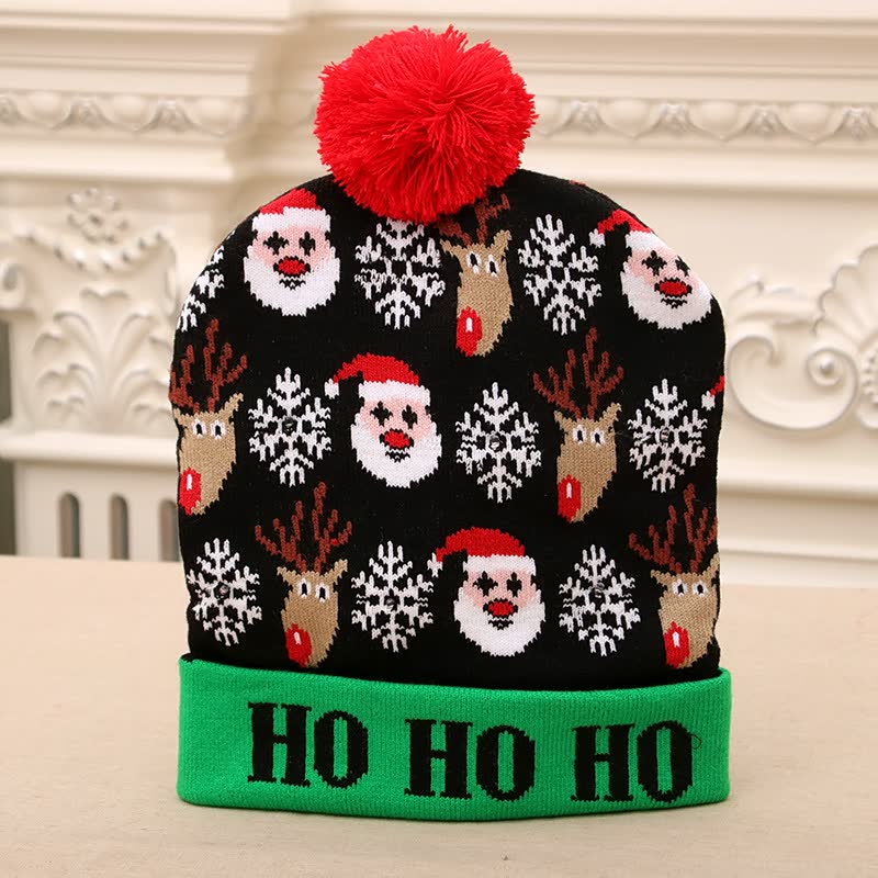 (🎄🎅 Christmas Early Special Offer -50% OFF) 🎅Christmas Colorful Glowing Knitted Hats, Buy 3 Free Shipping