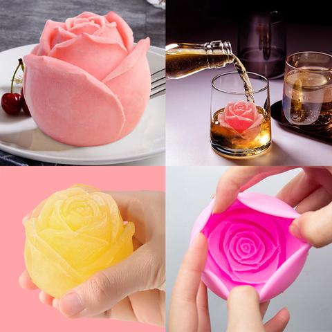 (🔥Summer Hot Sale - 50% OFF) 3D Silicone Rose Shape Ice Cube Mold
