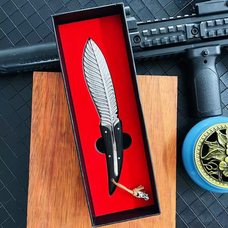 💝2023 Father's Day Save 48% OFF🎁Phoenix Feather Pattern Outdoor Damascus Knife(BUY 2 GET FREE SHIPPING)