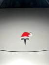 Festive Tesla Emblem Overlays for Santa Hat and Reindeer🎅🦌🚗