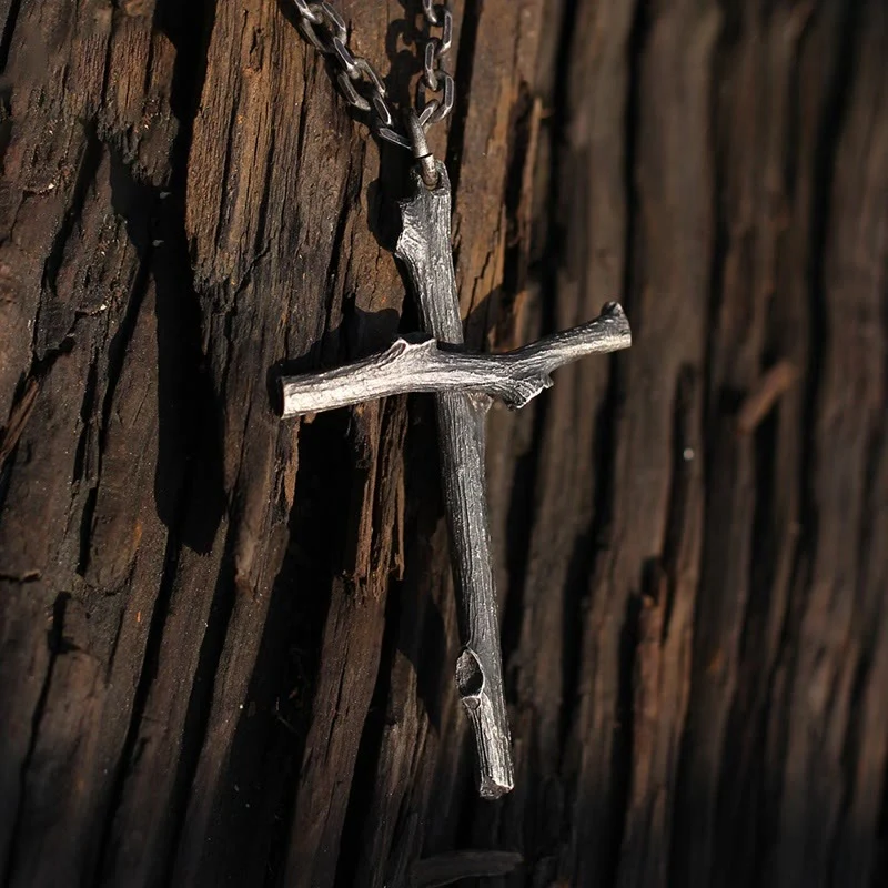 ✝️100% Handmade Sterling Silver Modern & Minimalist Cross Necklace(𝐉𝐚𝐜𝐤 𝐌𝐢𝐥𝐥𝐞𝐫 𝐇𝐚𝐧𝐝𝐦𝐚𝐝𝐞®)