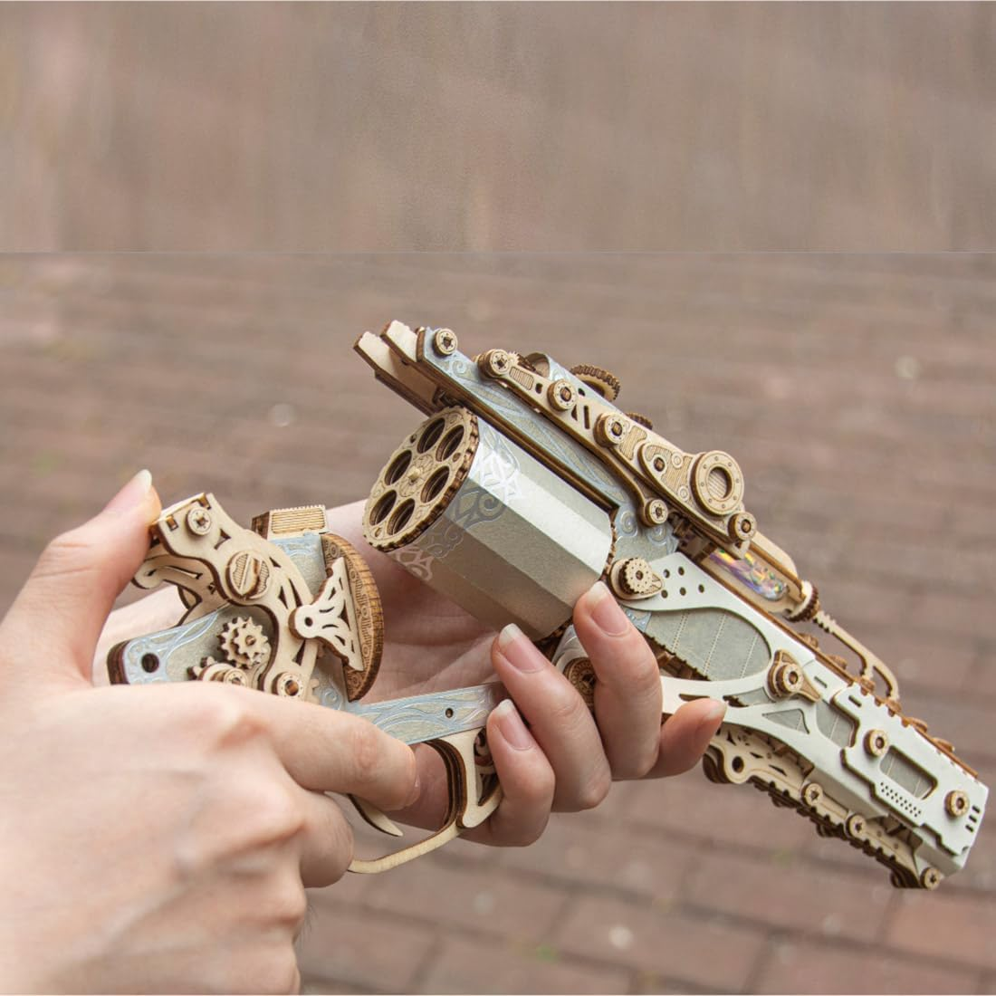 (🎄Christmas Hot Sale - 49% OFF) 3D Wooden Revolver with Wooden Bullets Puzzle Kits,🔥Buy 2 Free Shipping