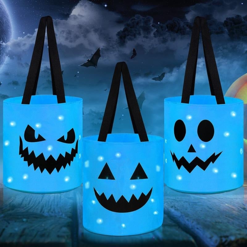 🎃 GlowPump LED Halloween Candy Bags (3 Pcs Set) ✨