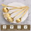 Matte Gold Silverware Set, VANVRO 40-Piece Stainless Steel Flatware Set, Satin Finish tableware Cutlery Set, Service for 8, Home and Restaurant, Dishwasher Safe