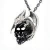 🔥Last Day 50% OFF - Silver Carved Crystal Skull Dragon Necklace