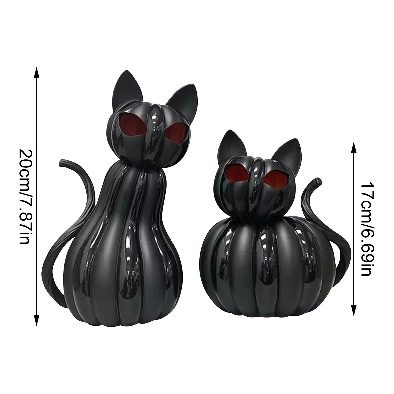 🎁TikTok Last Day Sale - 70% OFF🕸️ Black Cat of the Night – Color-Shifting Eyes Haunted Halloween Figurine