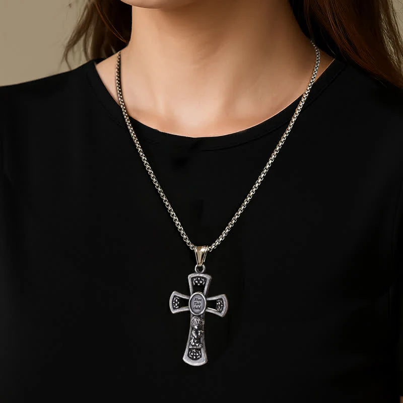 ✝️100% Handmade God Bless This Child Cross Prayer Necklace(𝐉𝐚𝐜𝐤 𝐌𝐢𝐥𝐥𝐞𝐫 𝐇𝐚𝐧𝐝𝐦𝐚𝐝𝐞®)