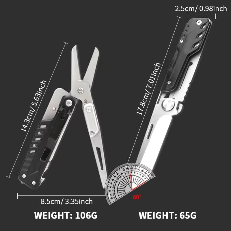 9 in 1 D2 Steel Outdoor Multi-Tool Kit – Detachable