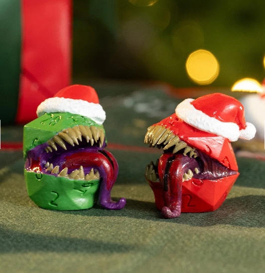 🎄Christmas Hat Monster Dice, Resin Dice