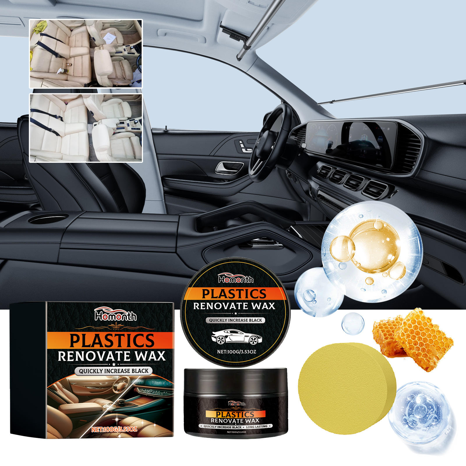 🔥Last Day Promotion 51% OFF -🎁-Car Plastic Renovator Wax🚘✨💎Scratch Repair for Car Bumpers and Interiors🔧