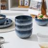 S&Q'S CERAMICS Cereal Bowls - 36 Ounce Ceramic Bowls, Japanese Noodle Bowl Set, Ceramic Bowls for Kitchen, Breakfast, Oatmeal, Microwave and Dishwasher Safe, [Set of 4], Dark Blue